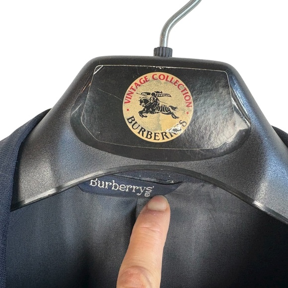 Vintage Burberrys 100% Wool Blazer Navy Windowpane Check Men's XL Designer - Picture 5 of 11